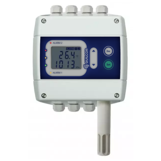 Temperature, humidity and pressure regulator with two relay outputs and RS485