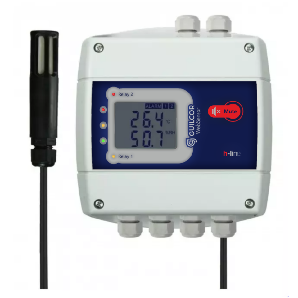 Hygrometer thermometer with Ethernet interface and relay