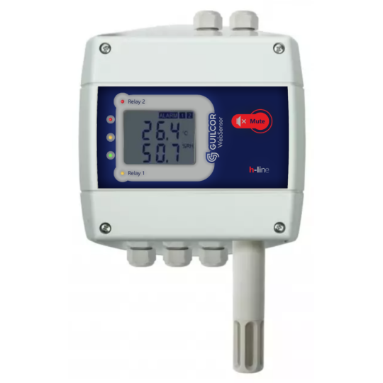 Hygrometer thermometer with Ethernet interface and relay, humidistat