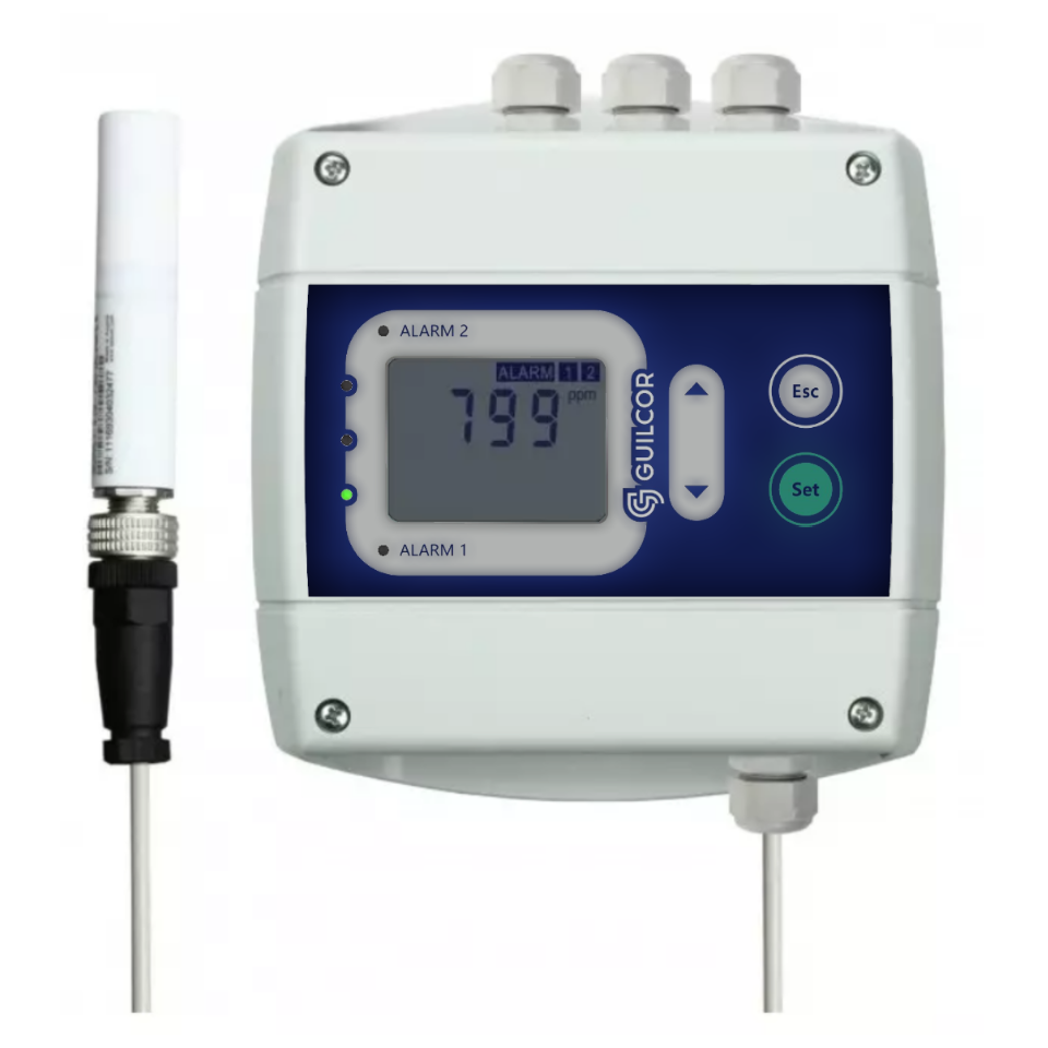 Controler de concentrare CO2 cu două ieșiri de releu