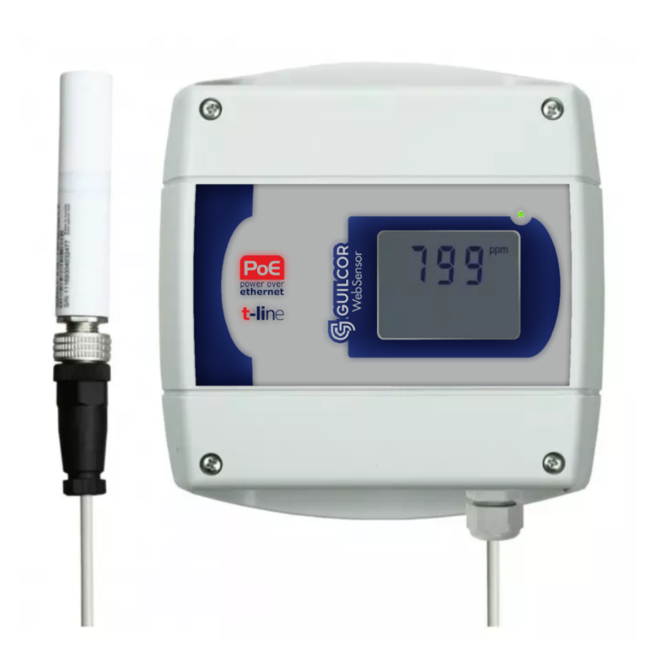 Sensor de CO2 cableado con interfaz Ethernet POE