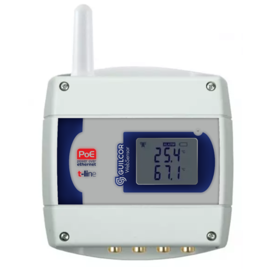 Bezdrátový snímač teploty IoT pro 4 externí sondy Pt1000, konektory CINCH, Sigfox