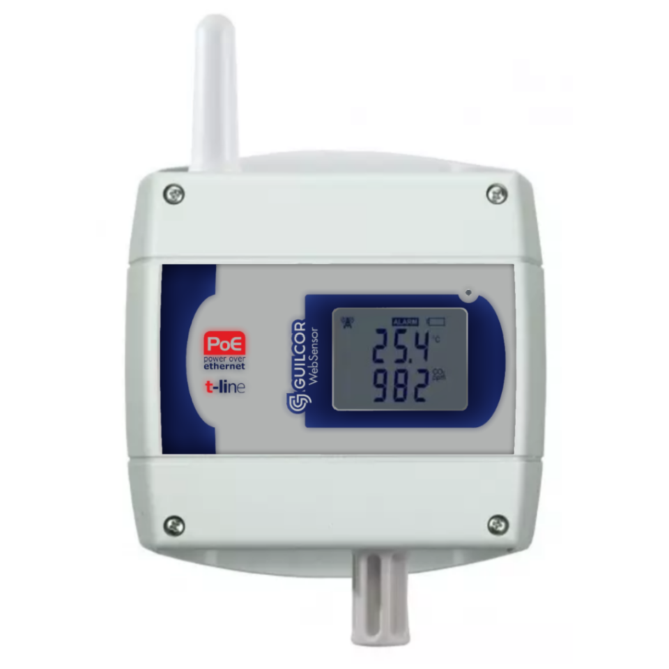 Sensor inalámbrico de temperatura, humedad relativa y CO2 de IoT, Sigfox