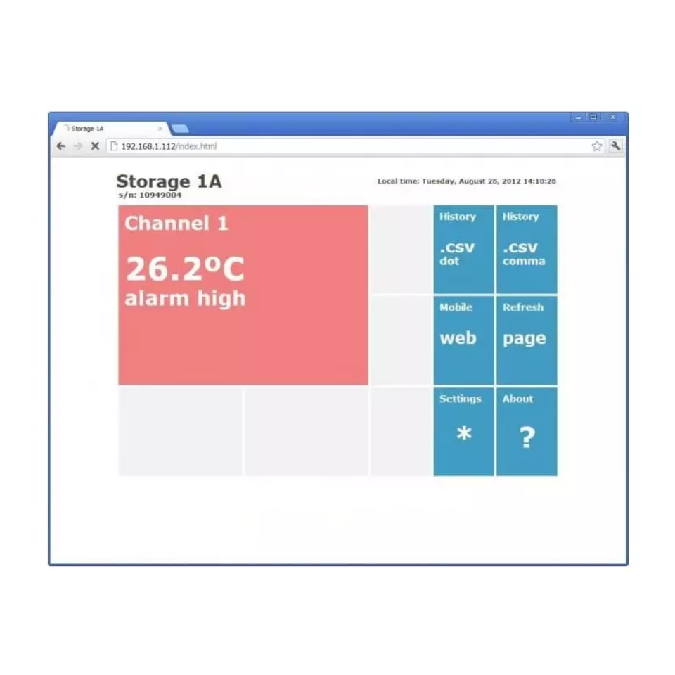 Webzender - Hygrometer en externe thermometer met één kanaal