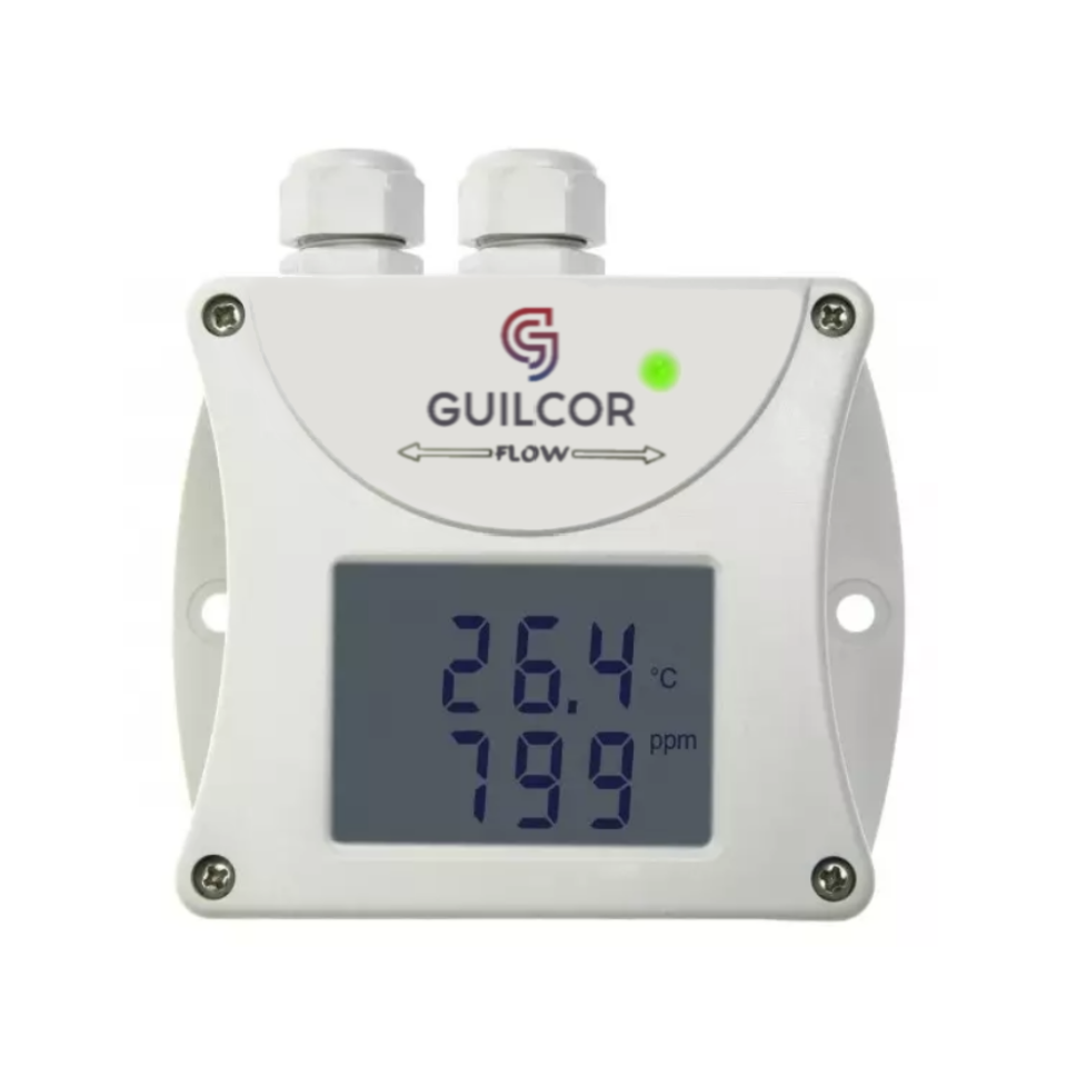 Hygromètre avec thermomètre à concentration de CO2 avec interface RS485, montage sur conduit