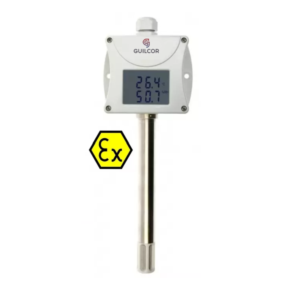Transmisor de conducto de temperatura y humedad ATEX intrínsecamente seguro con salida de 4-20 mA