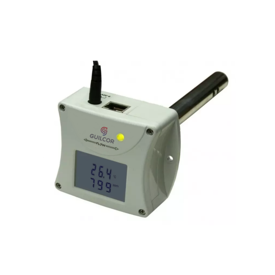 WebSensor - Higrômetro - Termômetro remoto de concentração de CO2 com interface Ethernet, montagem de duto