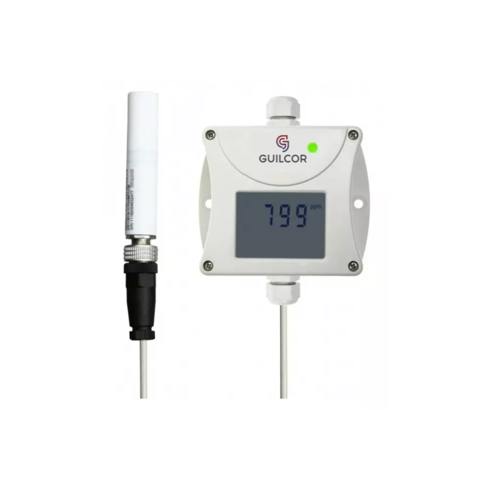 CO2 concentration transmitter with 4-20 mA output, external carbon dioxide probe, 1 m cable