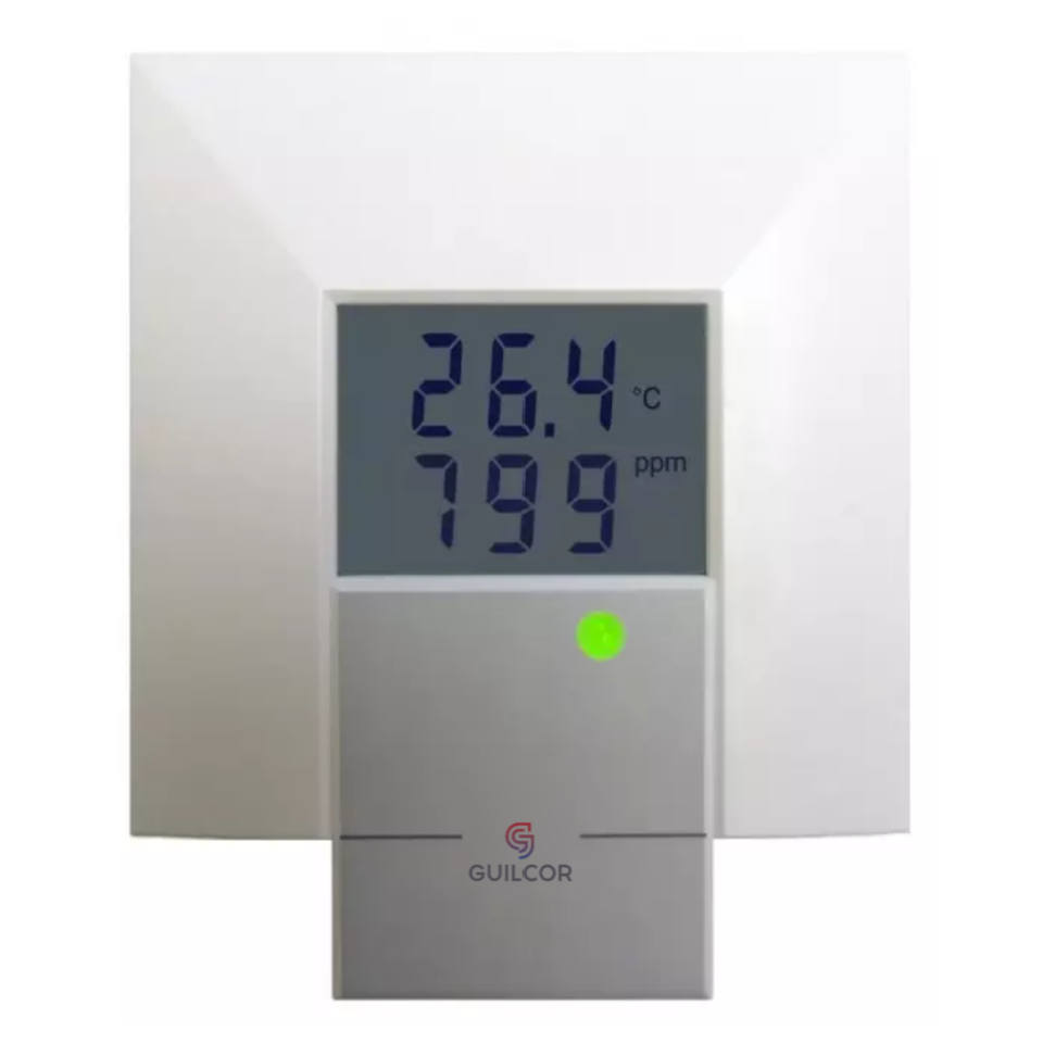 Transmisor de temperatura y concentración de CO2 con salidas de 4-20 mA, sensores integrados