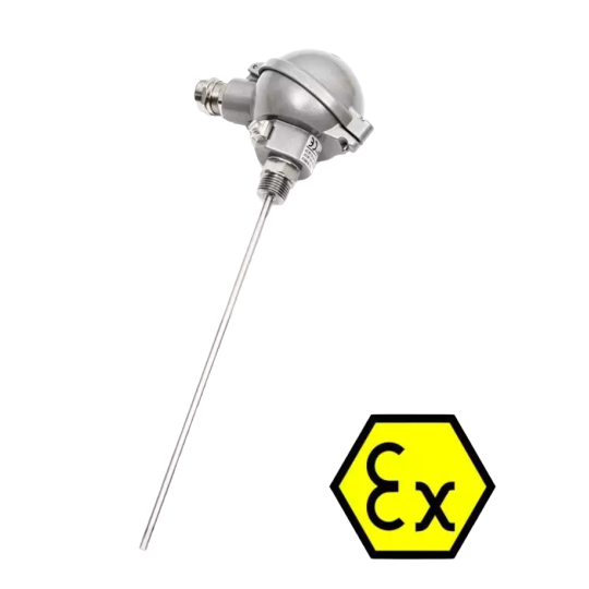 ATEX probe with connector and plunger (Pt100, Ni1000, NTC)