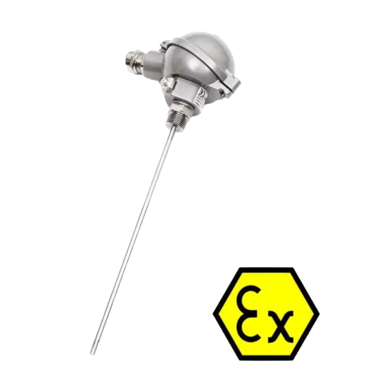 Sonda ATEX con racor y émbolo (Pt100, Ni1000, NTC)