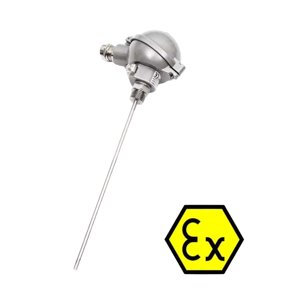 ATEX-sonde met fitting en plunjer (Pt100, Ni1000, NTC)