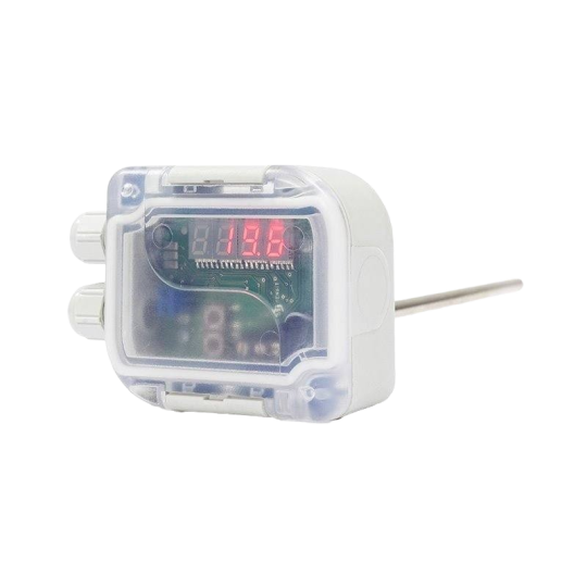 Temperature sensor with display and plunger