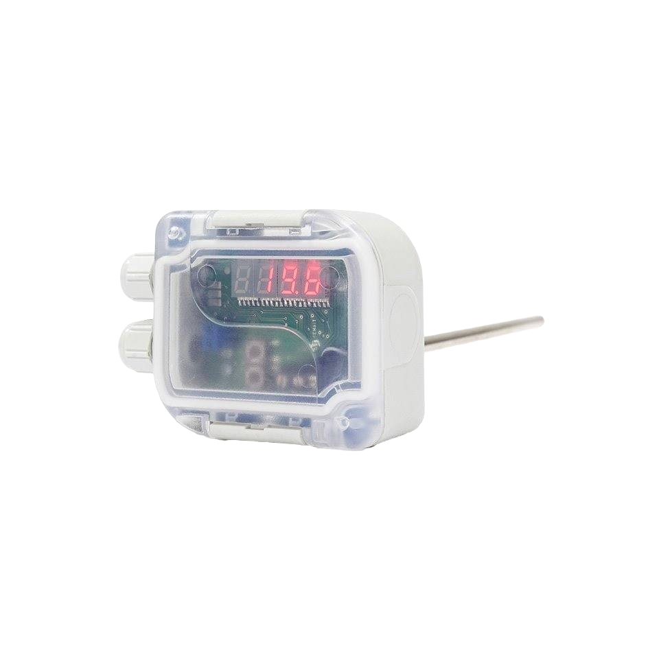 Temperature sensor with display and plunger