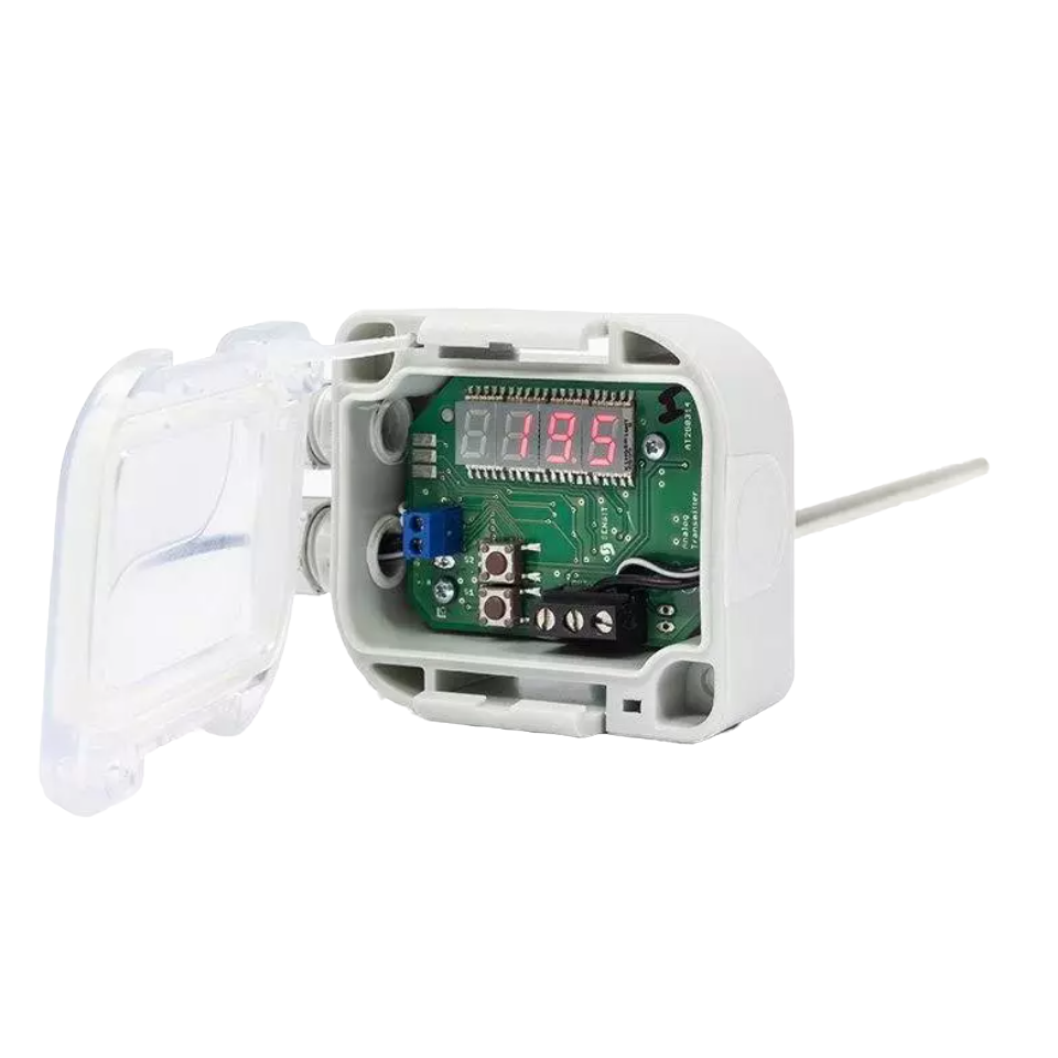 Temperature sensor with display and plunger