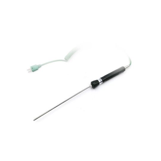 Thermocouple temperature probe with spring cable