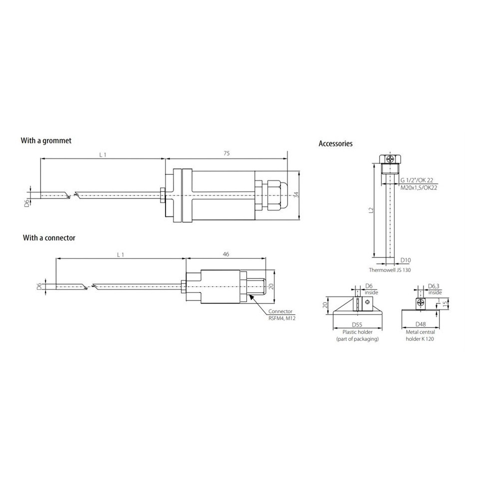 Sonda di temperatura a pistone - serie mini