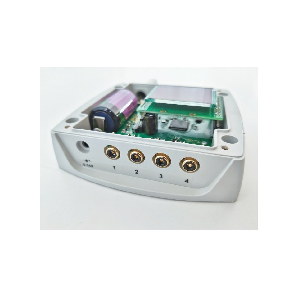 Sensor de temperatura inalámbrico IoT para 4 sondas Pt1000 externas, conectores CINCH, Sigfox