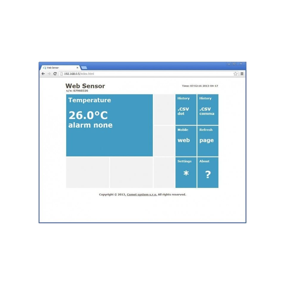 Transmissor de temperatura Ethernet com display