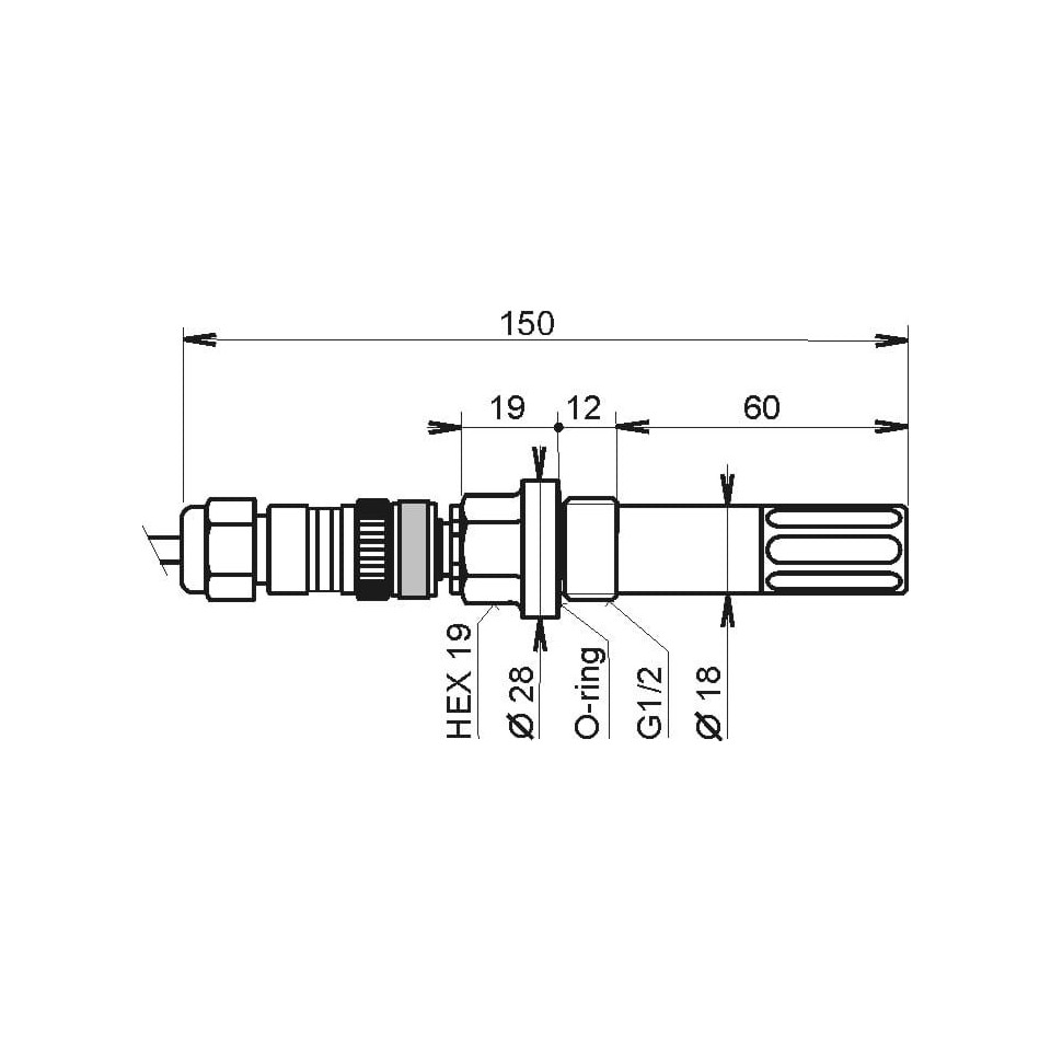 Sensor de aire comprimido RH + T + TDP con salida 0-10 V
