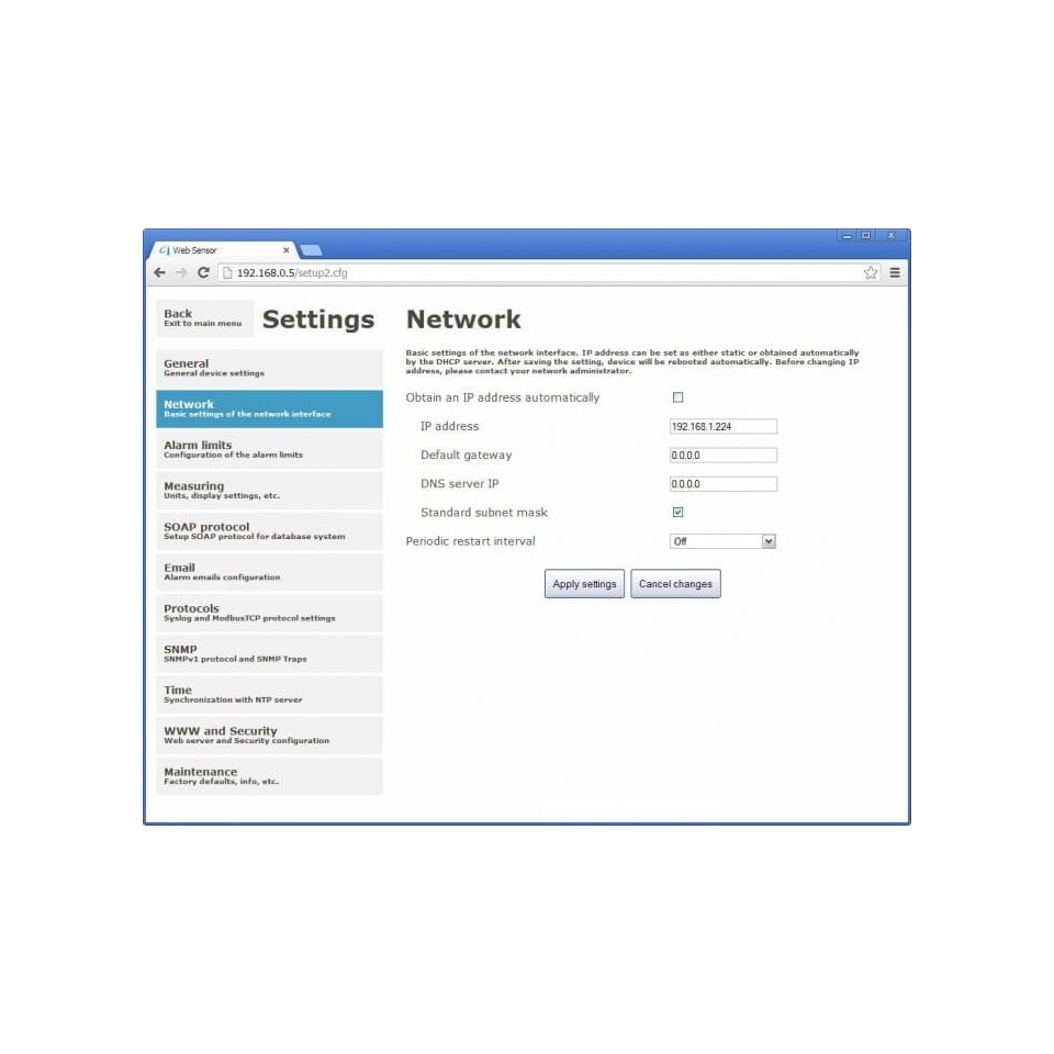 Czujnik sieciowy - termometr - higrometr - barometr z interfejsem Ethernet
