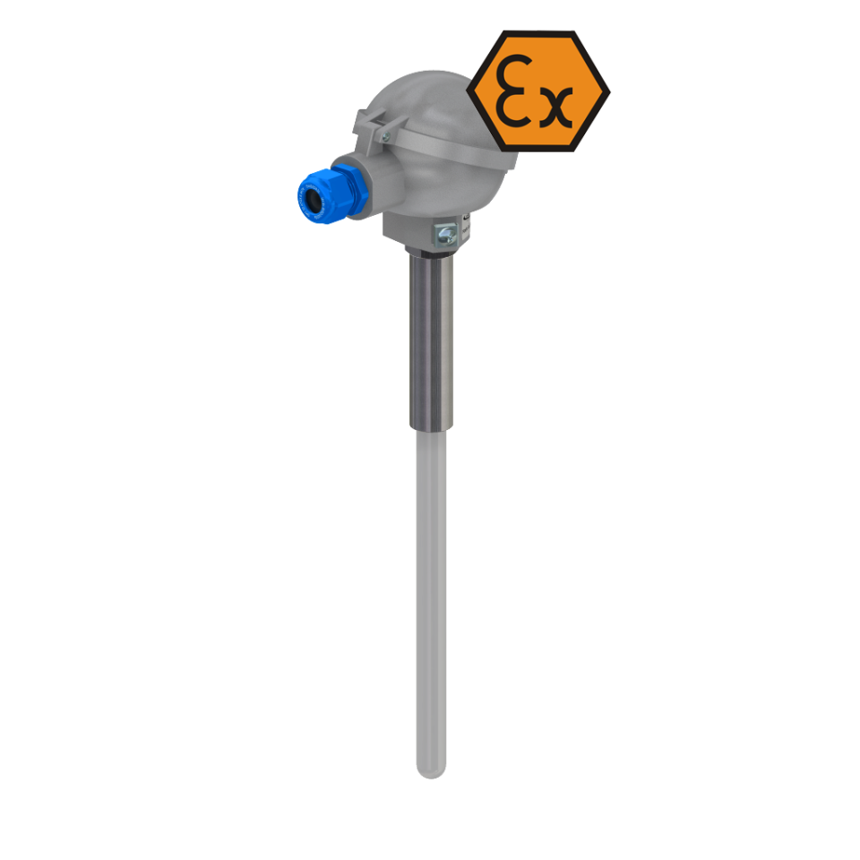 Termocuplu cu cap de conectare 1800 ° C ATEX sigur intrinsec
