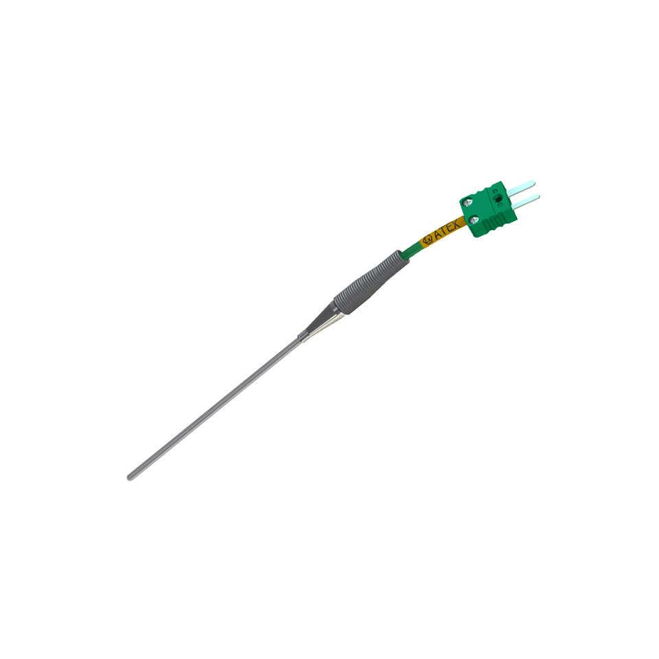 Thermocouple chemisé ATEX à sécurité intrinsèque câblé avec connecteur mini