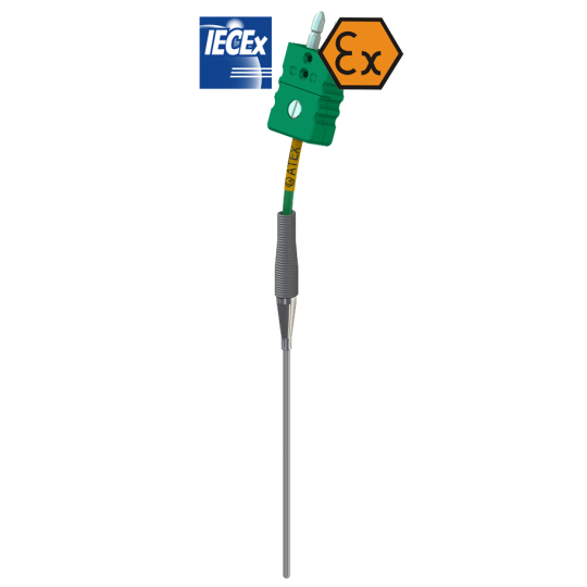 Termocoppia con guaina a sicurezza intrinseca ATEX cablata con connettore standard