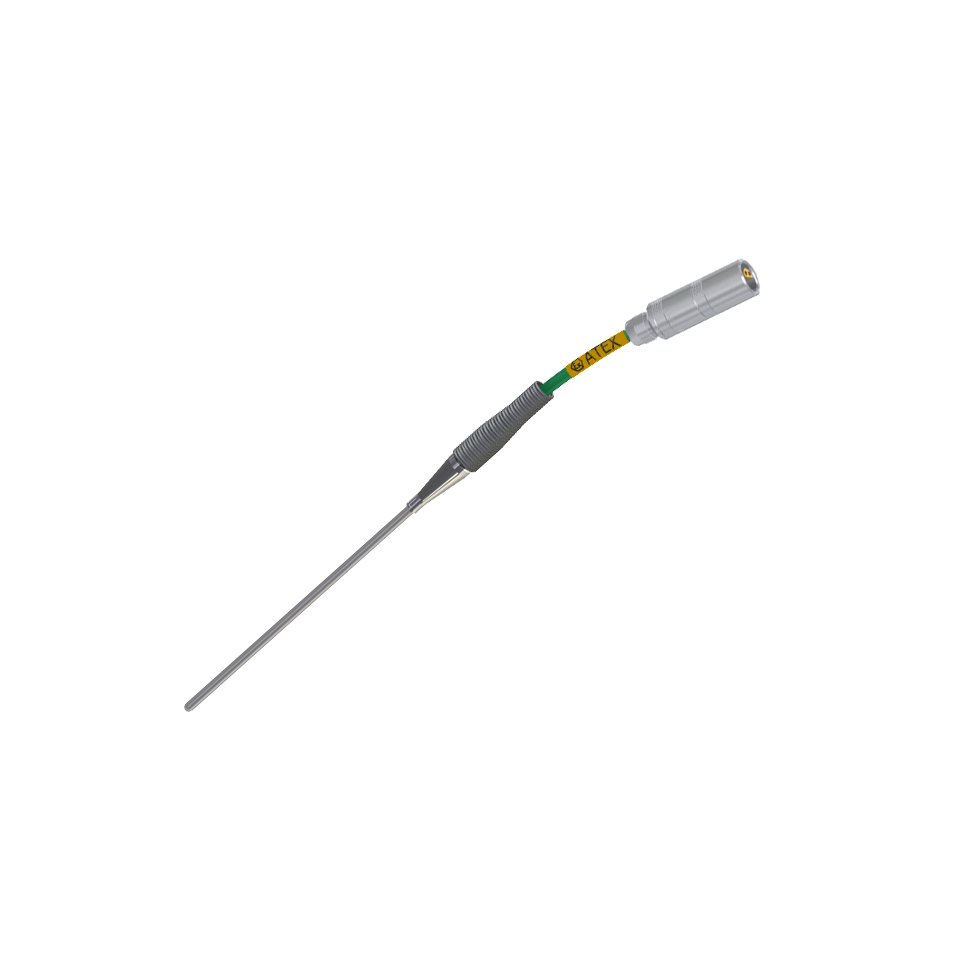 ATEX intrinsiek veilig thermokoppel met mantel, bedraad met LEMO-connector