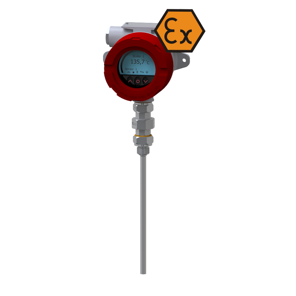 Termómetro de resistencia con pantalla y conexión - ATEX Exi / Exd