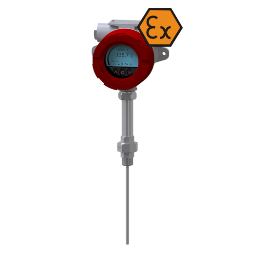 Thermomètre à résistance avec afficheur et raccord déporté - ATEX Exi / Exd