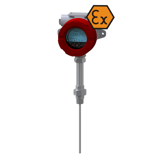Termômetro de resistência com display e conexão remota - ATEX Exi / Exd