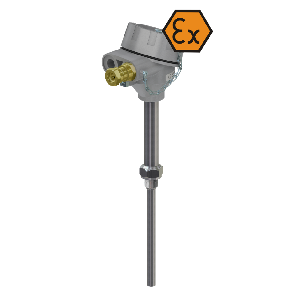 Anschlusskopf-Widerstandsthermometer mit Anschlussstück - ATEX explosionsgeschützt
