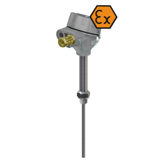 Termometr rezystancyjny z głowicą przyłączeniową z szybkozłączką — przeciwwybuchowość ATEX