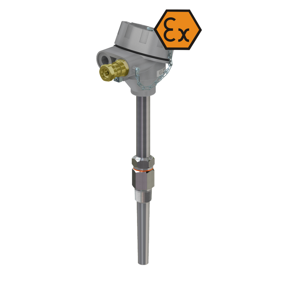 Thermocouple with connection head with fitting and reduction - ATEX explosion-proof