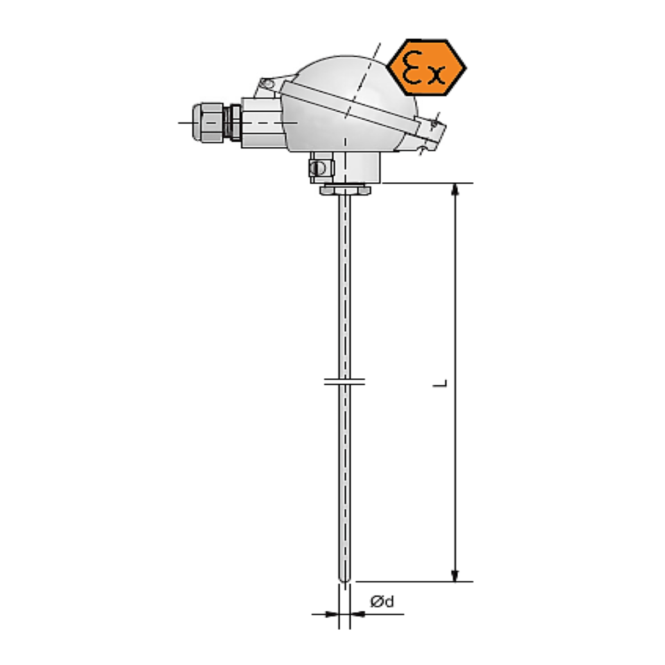 Schnell reagierendes Thermoelement mit Anschlusskopf - ATEX eigensicher