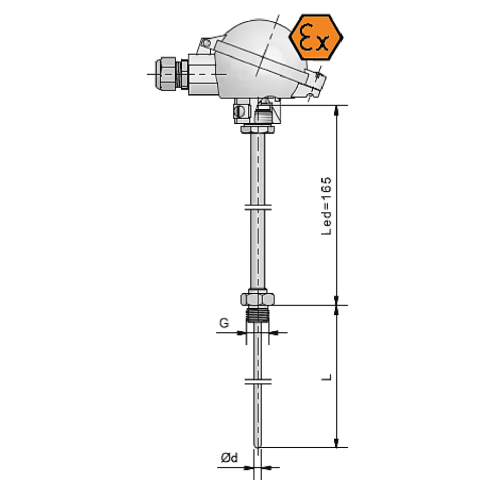 Connection head thermocouple with fast response time connection - ATEX intrinsically safe