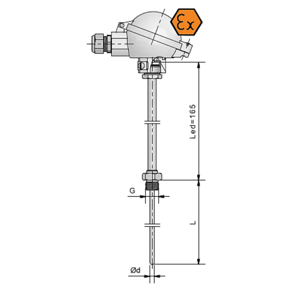 Anschlusskopf-Thermoelement mit schneller Reaktionszeit - ATEX eigensicher