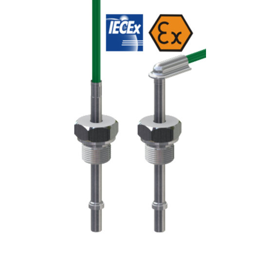 Wired thermocouple with intrinsically safe ATEX sliding connection