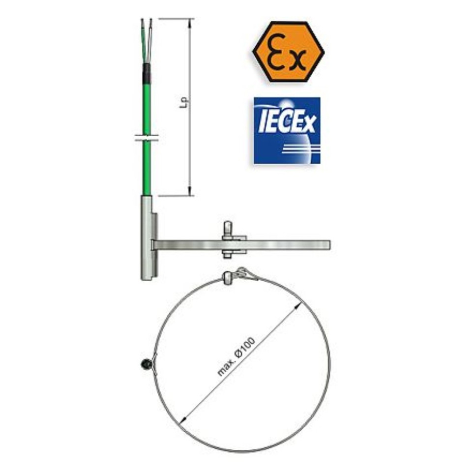 Termocoppia a contatto cablata a sicurezza intrinseca ATEX