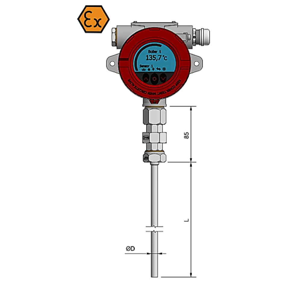 Termopar com display - ATEX Exi / Exd