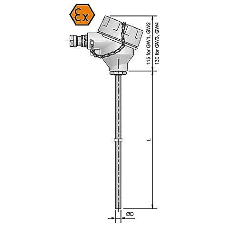 Resistance thermometer with connection head - ATEX explosion-proof