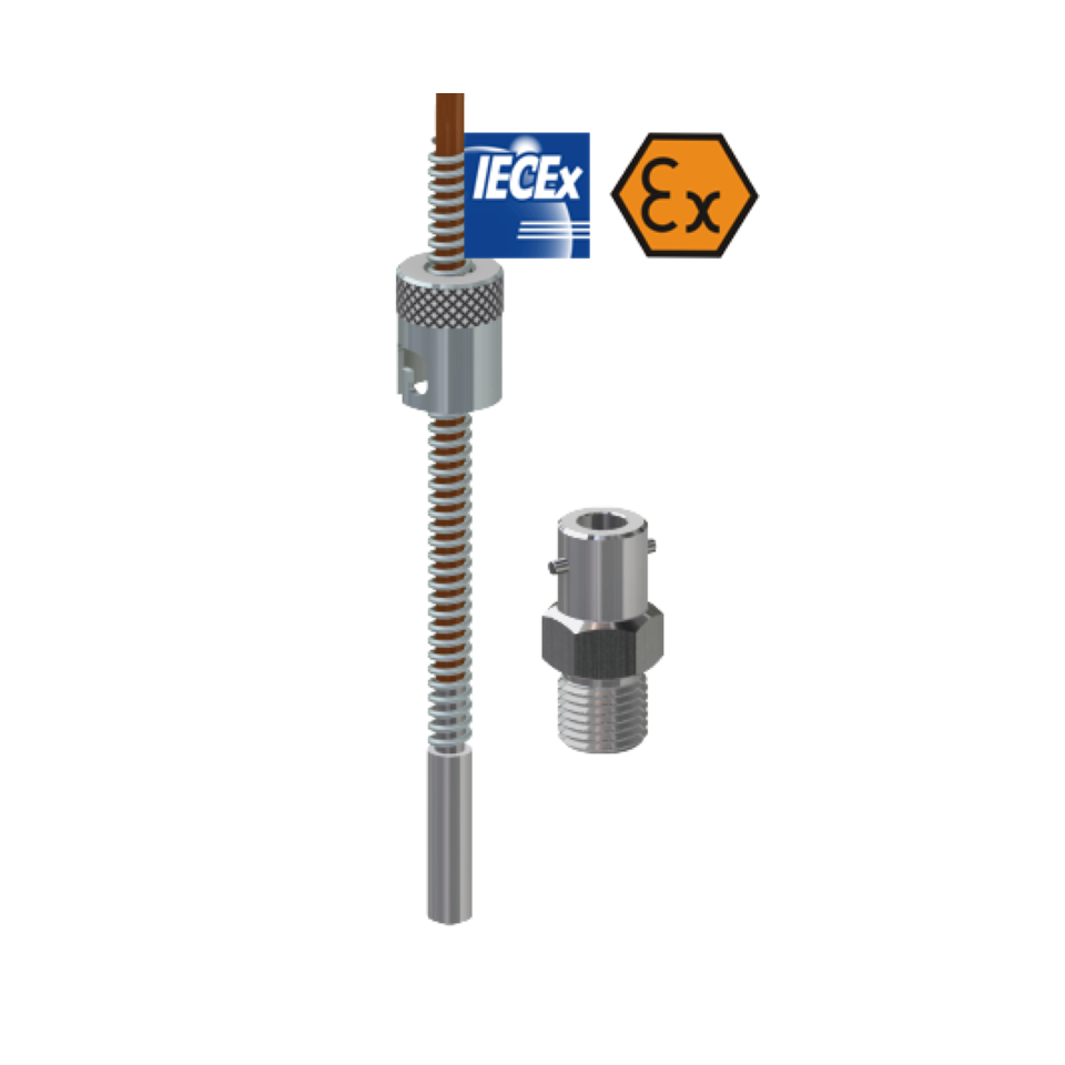 Resistance thermometer with wired ATEX intrinsically safe bayonet