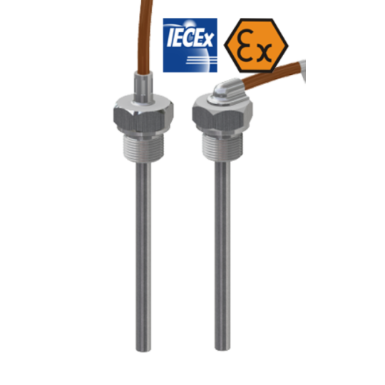 Resistance thermometer with intrinsically safe ATEX welded connection