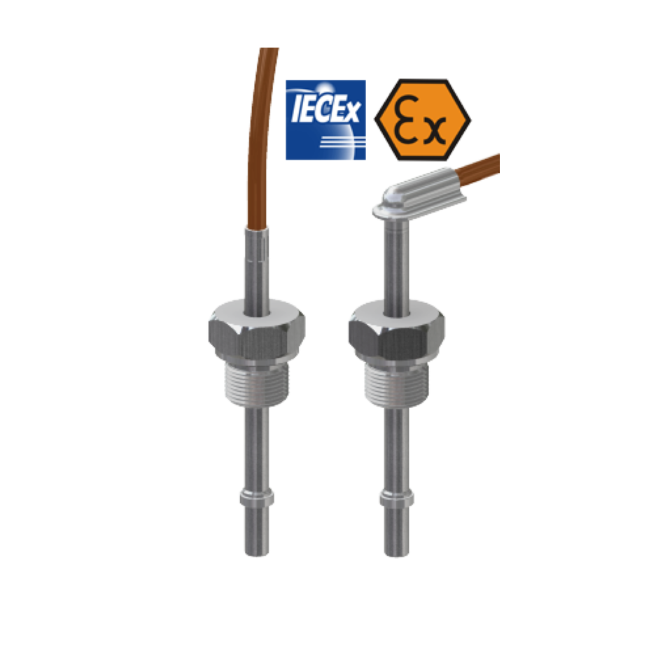 Bedrade weerstandsthermometer met intrinsiek veilige ATEX-schuifaansluiting