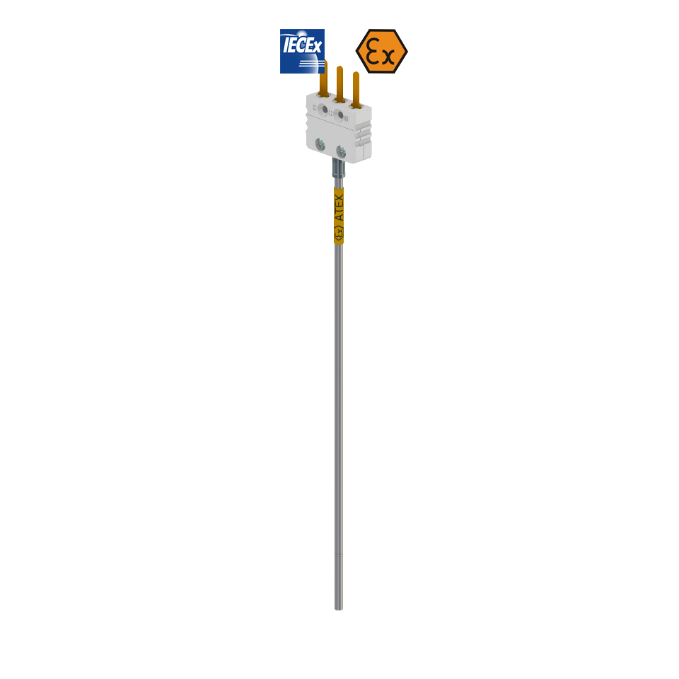 Jacketed resistance thermometer, mini connector, intrinsically safe