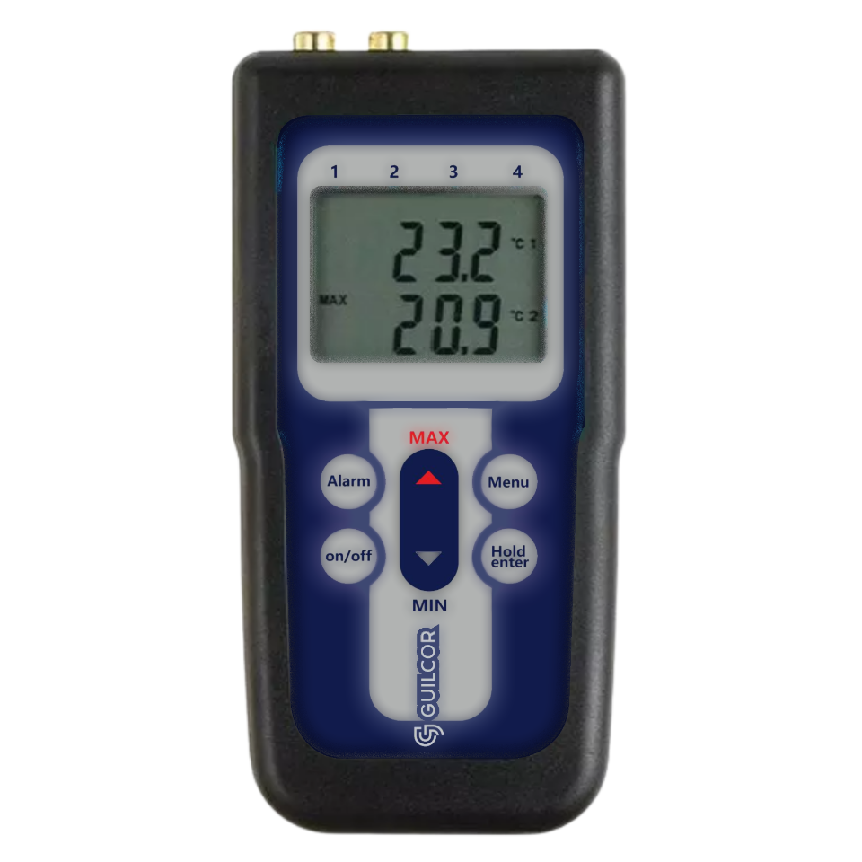 Draagbare tweekanaals opnamethermometer Ni1000 / Pt1000