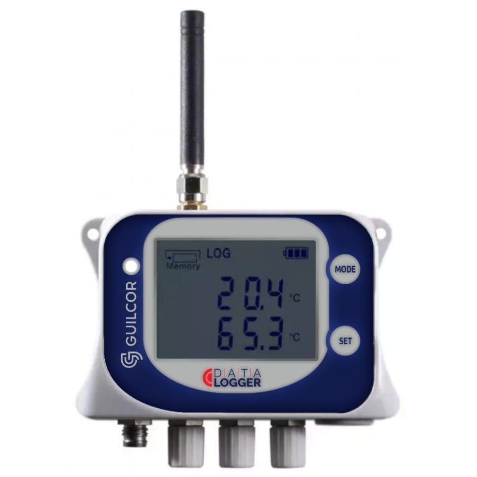 GSM temperatuurdatalogger voor vier externe sondes met geïntegreerde modem
