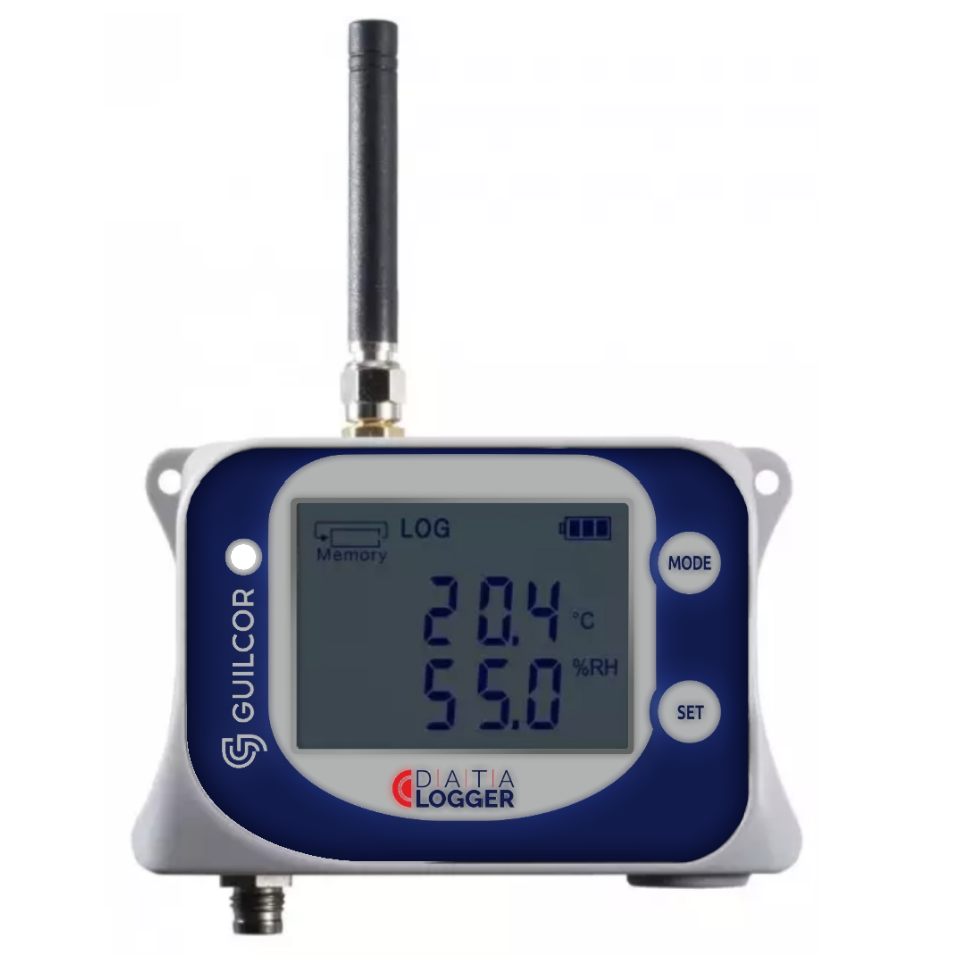 Registrador de datos de temperatura y humedad GSM para sonda externa con módem integrado