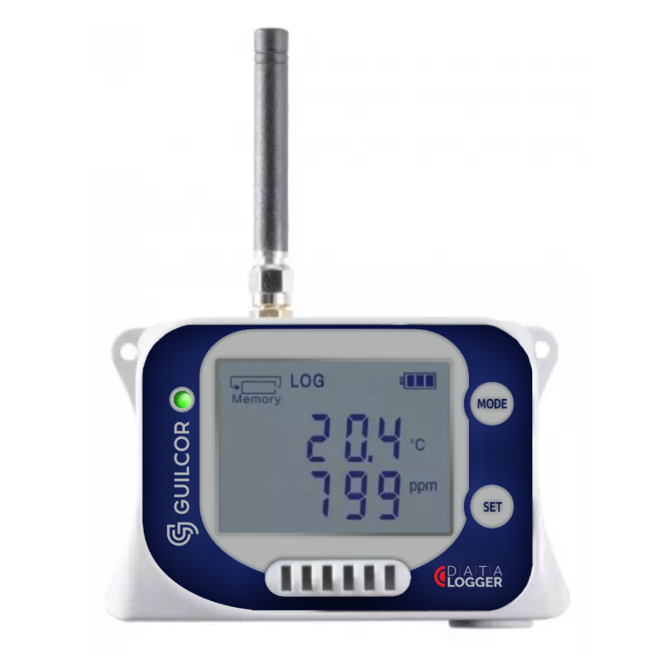 Rejestrator temperatury, wilgotności, CO2 i ciśnienia atmosferycznego GSM ze zintegrowanymi czujnikami i modemem